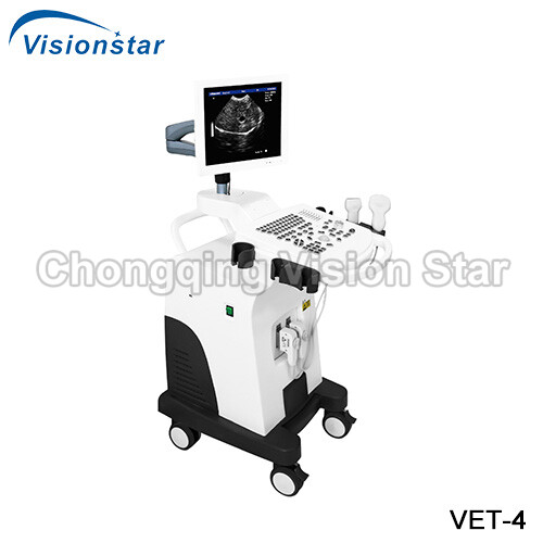 VET-4 Black & White Trolley Type Veterinary Ultrasound Machine