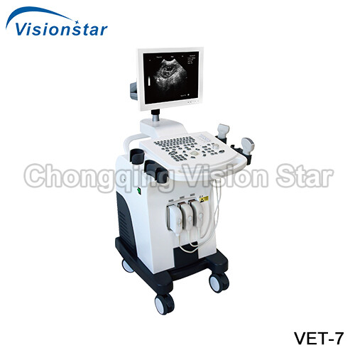 VET-7 M32 Version Black & White Trolley Veterinary Ultrasound