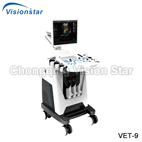 VET-9 4D Color Doppler Trolley Veterinary Ultrasound Scanner